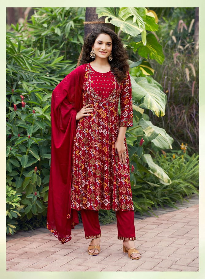 Utsav By Kushal Rayon Printed Designer Kurti With Bottom Dupatta Wholesale Price In Surat
